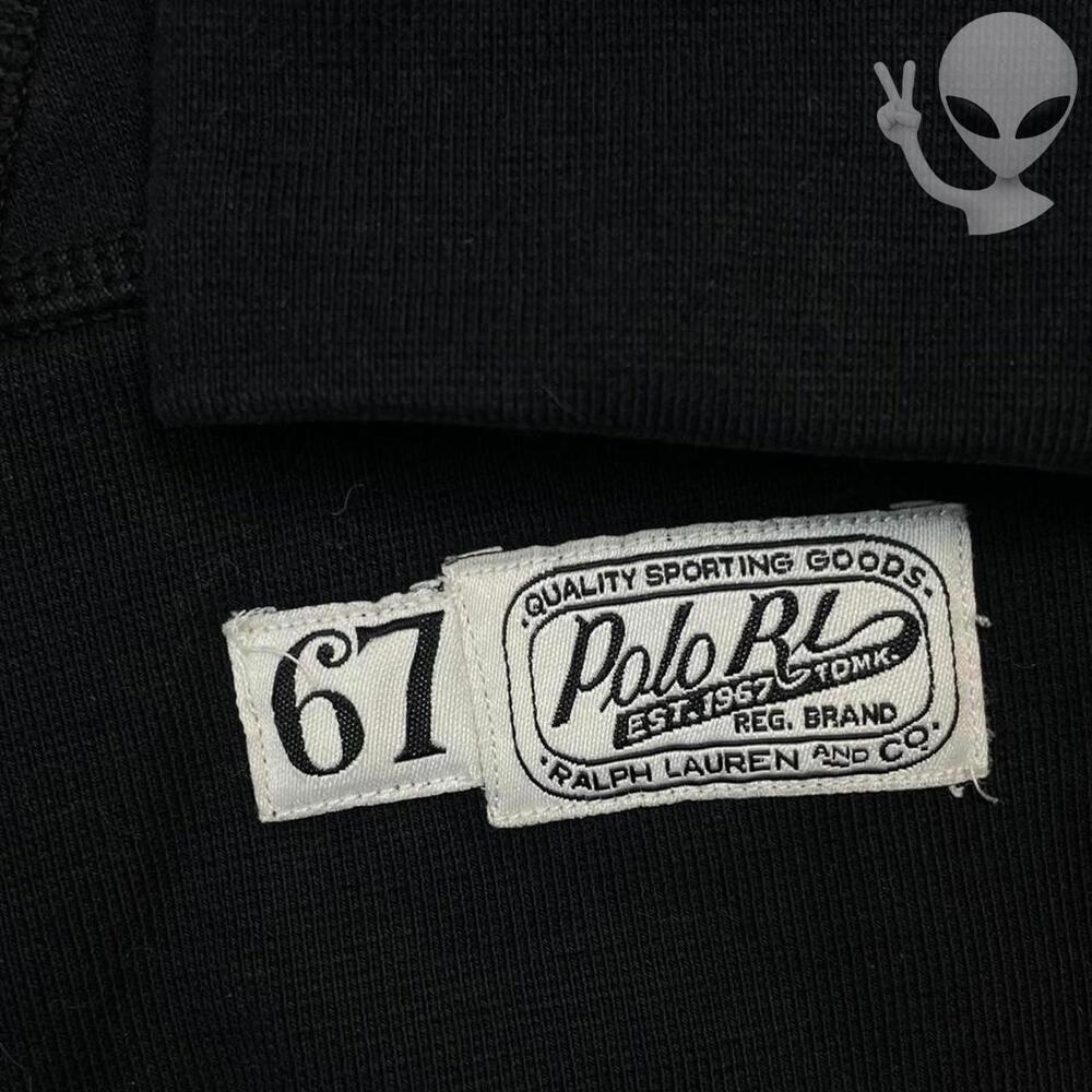 Polo Ralph Lauren Hoodie Medium Black Classic Pullover plain - Picture 1 of 7